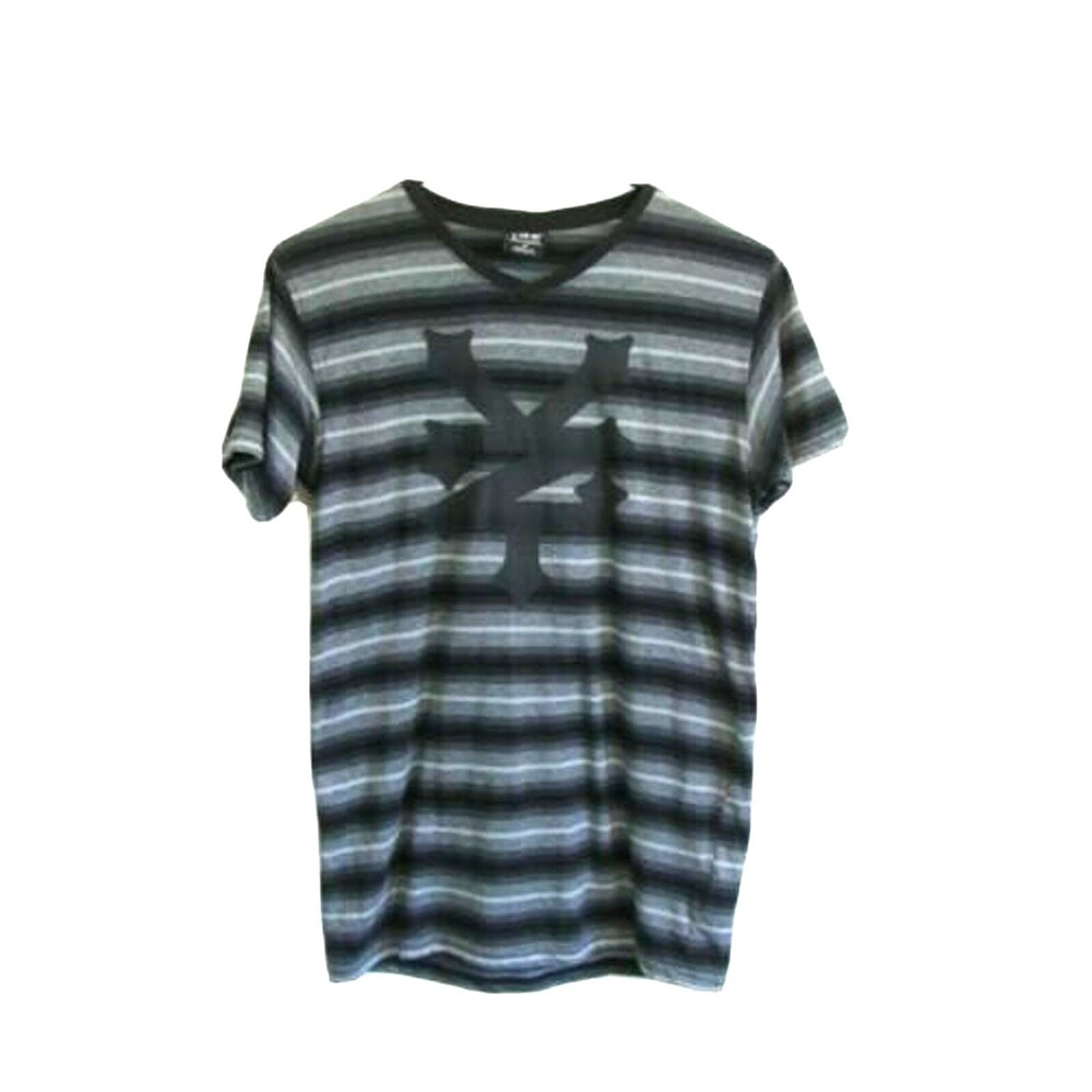 Boy's T-Shirt SZ 14-16 Short Sleeve V-Neck Zoo York Logo Black Grey Pullover